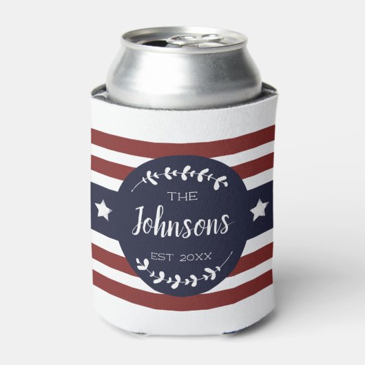 Custom Patriotic Americana Fourth of Juli Party Blikjeskoeler (Blikje Voorkant)