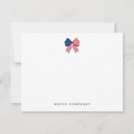 Custom Patriotic Bow Note Card Notitiekaartje