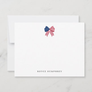 Custom Patriotic Bow Note Card Notitiekaartje