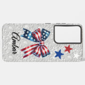 Custom Patriotic Bow Samsung S21 UltrTough Case Samsung Galaxy Hoesje (Linkerkant)