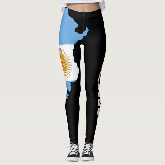 Custom Patriotic Leggings Argentina Flag Fan Gear (Voorkant)