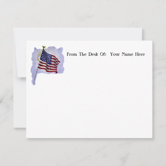 Custom Patriotic Vintage US Flag Notitiekaartje (Voorkant)
