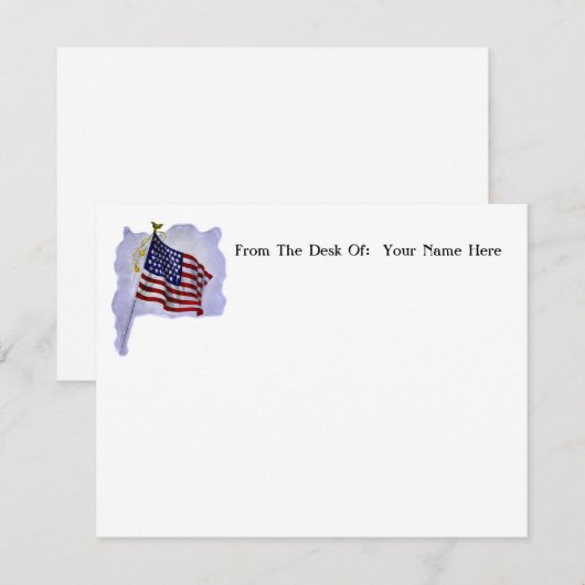 Custom Patriotic Vintage US Flag Notitiekaartje (Voorkant / Achterkant)