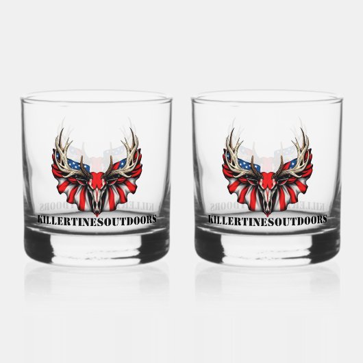 Custom patriotic Whiskey glass Whisky Glas (Voorkant)