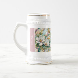 Custom Pattern Elegant Magnolia Flowers Bierpul