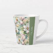Custom Pattern Elegant Magnolia Flowers Latte Mok (Rechts)