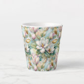 Custom Pattern Elegant Magnolia Flowers Latte Mok (Voorkant)