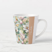 Custom Pattern Elegant Magnolia Flowers Latte Mok (Rechts)