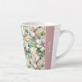 Custom Pattern Elegant Magnolia Flowers Latte Mok (Rechts)
