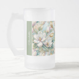 Custom Pattern Elegant Magnolia Flowers Matglas Bierpul