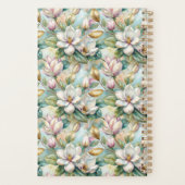 Custom Pattern Elegant Magnolia Flowers Planner (Achterkant)