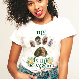 Custom Paw Foto's Hond St Patrick's Day T-shirt