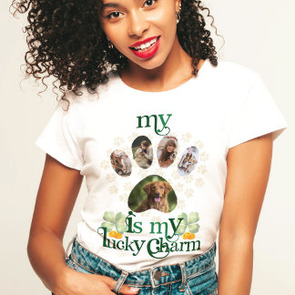 Custom Paw Foto's Hond St Patrick's Day T-shirt