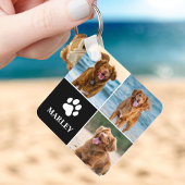 Custom Paw Love Dog Lover Name Photo 3 Collage Pet Sleutelhanger
