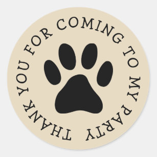 Custom paw print party stickers voor huisdier