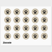 Custom paw print party stickers voor huisdier (Vel)