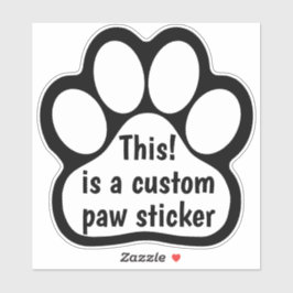 Custom Paw Print - Zwart Wit Auto Venster Decal Sticker