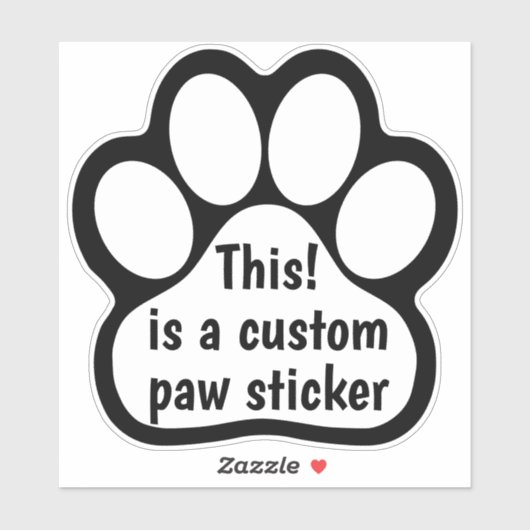 Custom Paw Print - Zwart Wit Auto Venster Decal Sticker (Vel)