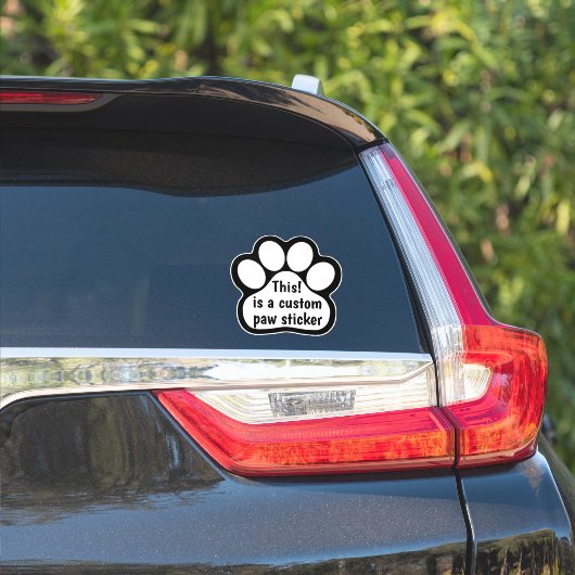 Custom Paw Print - Zwart Wit Auto Venster Decal Sticker (Auto Zijkant)