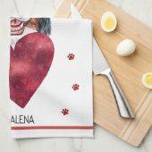 Custom Paws Hondenliefhebber Valentijn Gift Bernes Theedoek (Quarter Fold)