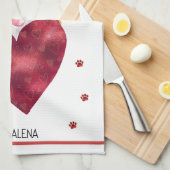 Custom Paws Hondenliefhebber Valentijn Gift Chihua Theedoek (Quarter Fold)