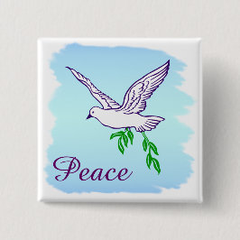 Custom Peace Dove met Olive Branch Button