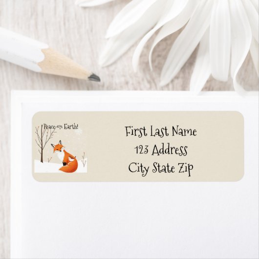 Custom Peace Earth Minimalist Vos Vogel Dier Etiket (Insitu)