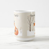 Custom Peace Earth Minimalist Vos Vogel Dier Koffiemok (Center)