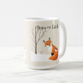 Custom Peace Earth Minimalist Vos Vogel Dier Koffiemok (Voorkant rechts)