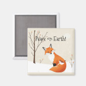 Custom Peace Earth Minimalist Vos Vogel Dier Magneet (Voorkant / Achterkant)