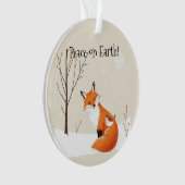 Custom Peace Earth Minimalist Vos Vogel Dier Ornament (voorkant)