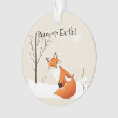 Custom Peace Earth Minimalist Vos Vogel Dier Ornament (voorkant)