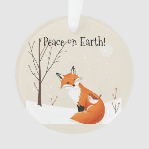 Custom Peace Earth Minimalist Vos Vogel Dier Ornament