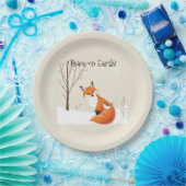 Custom Peace Earth Minimalist Vos Vogel Dier Papieren Bordje (Feest)