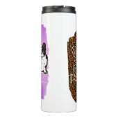 Custom Peace Love French Bulldog met Message Thermosbeker (Achterkant)