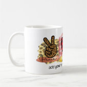Custom Peace Love Miniature Schnauzer met bericht Koffiemok (Links)