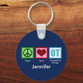 Custom Peace Love Occupational Therapy Sleutelhanger (Voorkant)