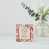 Custom Peach Roze Rode Maroon Plein Professional Vierkante Visitekaartje (Staand voorkant)