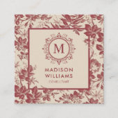 Custom Peach Roze Rode Maroon Plein Professional Vierkante Visitekaartje (Voorkant)