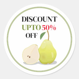Custom Pears Fruit Discount Sticker