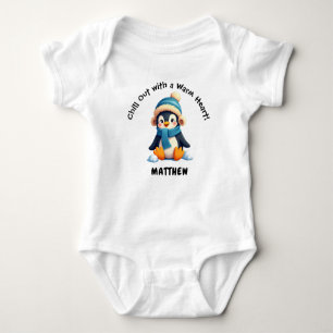 Custom Penguin Baby - Chill Out met een warm hart! Romper