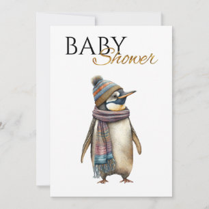 Custom Penguin Baby shower Kaart
