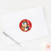 Custom Penguin Celebrating Lunar New Year Stickers (Envelop)