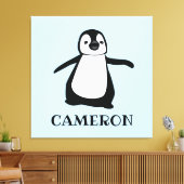 Custom Penguin Illustratie Baby kwekerij kunst pri Canvas Afdruk (Insitu (Woonkamer))