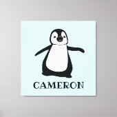 Custom Penguin Illustratie Baby kwekerij kunst pri Canvas Afdruk (Voorkant)