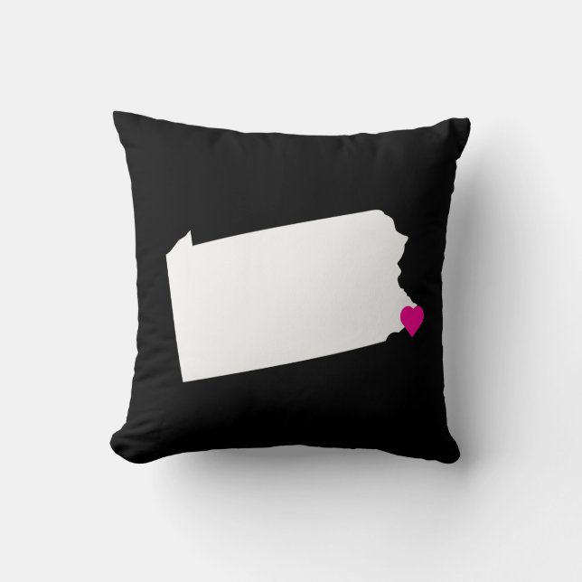 Custom Pennsylvania State Love Reversible Pillow Kussen (Voorkant)