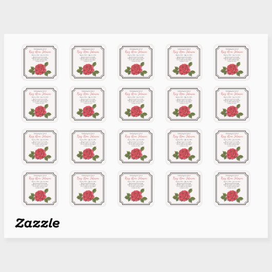 Custom Peony Remembrance Candle Sticker (Vel)