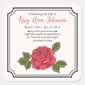 Custom Peony Remembrance Candle Sticker (Voorkant)