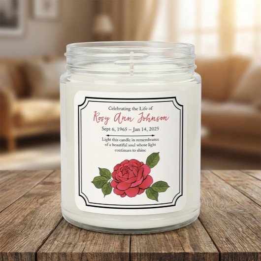 Custom Peony Remembrance Candle Sticker