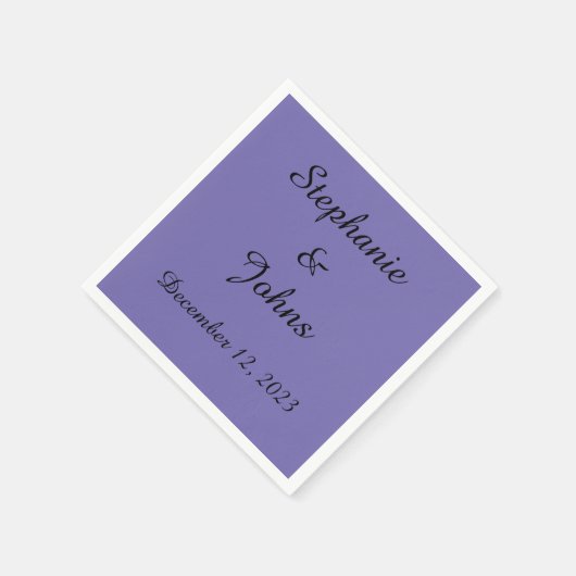 Custom Periwinkle Violet Bruiloft bruid bruidegom  Servet (Hoek)